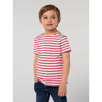 Футболка Miles Kids белая с красным, размер 08Y