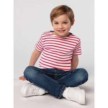 Футболка Miles Kids белая с красным, размер 10Y
