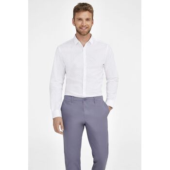 Рубашка мужская Becker Men, белая с темно-синим, размер 3XL
