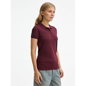 Рубашка поло женская Brandy Women, бордовая с белым, размер XS