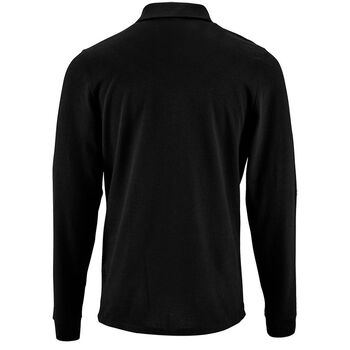 Рубашка поло мужская с длинным рукавом Perfect LSL Men черная, размер 3XL