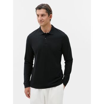 Рубашка поло мужская с длинным рукавом Perfect LSL Men черная, размер XXL