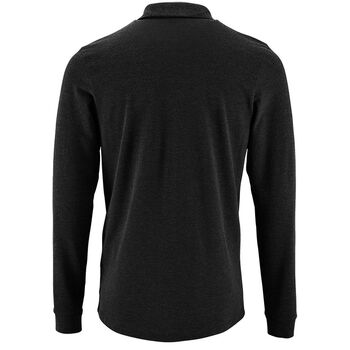 Рубашка поло мужская с длинным рукавом Perfect LSL Men черный меланж, размер XXL