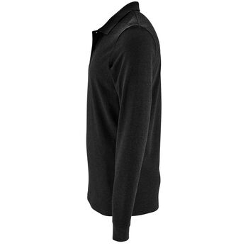 Рубашка поло мужская с длинным рукавом Perfect LSL Men черный меланж, размер XXL