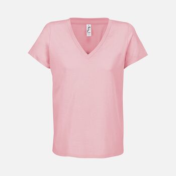 Футболка женская Regent Women с V-образным вырезом, розовая (candy), размер XXL