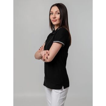 Рубашка поло женская Virma Stripes Lady, черная, размер S