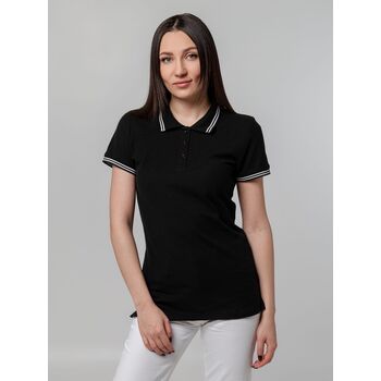 Рубашка поло женская Virma Stripes Lady, черная, размер M