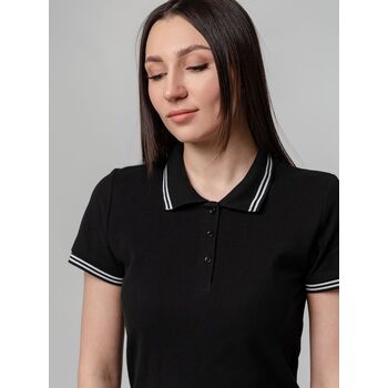 Рубашка поло женская Virma Stripes Lady, черная, размер L
