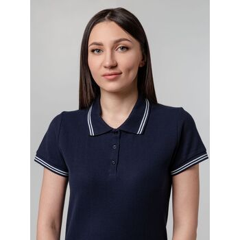 Рубашка поло женская Virma Stripes lady, темно-синяя, размер L