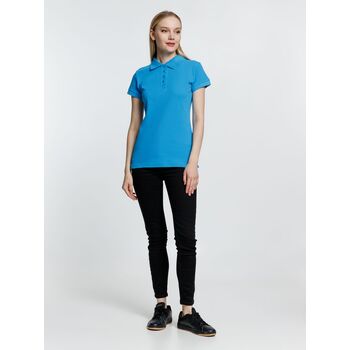 Рубашка поло женская Virma Premium Lady, бирюзовая, размер 3XL