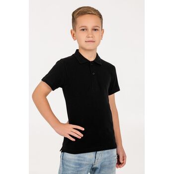 Рубашка поло детская Virma Kids, черная, 8 лет