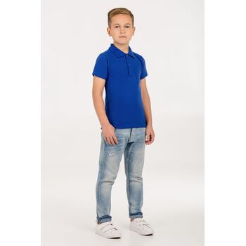 Рубашка поло детская Virma Kids, ярко-синяя, 6 лет