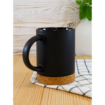 Кружка с пробковой подставкой Corky, черная