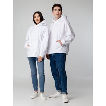 Худи флисовое унисекс Manakin, белое, размер XS/S