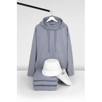 Худи унисекс H2, серое, размер XS/S