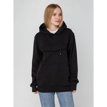Худи унисекс с карманом на груди Chest Pocket, черное, размер M/L
