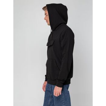 Худи унисекс с карманом на груди Chest Pocket, черное, размер M/L
