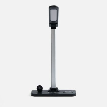 Настольная лампа с беспроводной зарядкой Power Light, черная