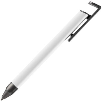 Ручка шариковая Standic с подставкой для телефона, белая