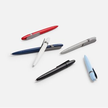 Ручка шариковая Prodir DS5 TSM Metal Clip, красная с серым