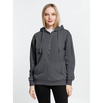 Толстовка на молнии с капюшоном Siverga 2.0, темно-серая (графит), размер XS