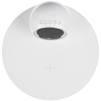 Станция беспроводной зарядки с часами и подсветкой GlobeBee, белая