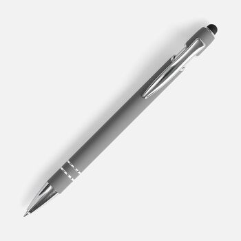 Ручка шариковая Pointer Soft Touch со стилусом, серая