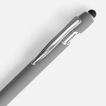 Ручка шариковая Pointer Soft Touch со стилусом, серая