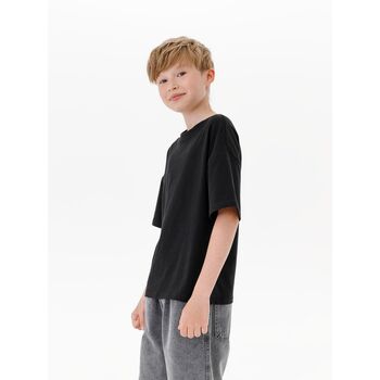 Футболка детская оверсайз Teezer, черная, 14 лет