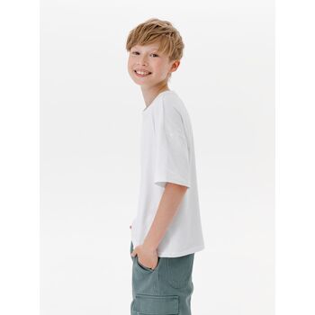 Футболка детская оверсайз Teezer, белая, 8 лет
