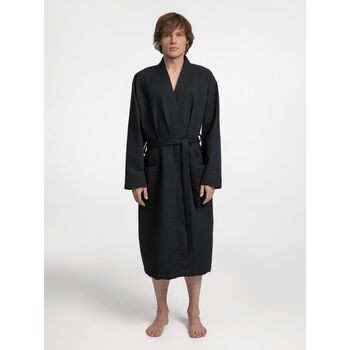 Халат вафельный Kimono, черный, размер XL/XXL