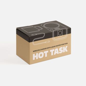 Беспроводное зарядное устройство с подогревом кружки Hot Task, белое