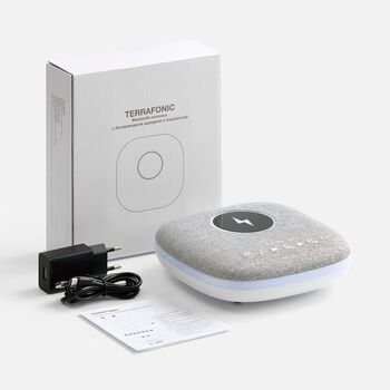 Bluetooth-колонка с беспроводной зарядкой и подсветкой Terrafonic, серая