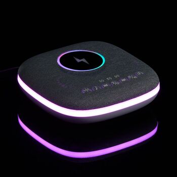 Bluetooth-колонка с беспроводной зарядкой и подсветкой Terrafonic, серая