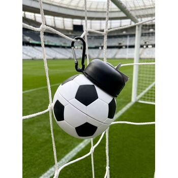Складная бутылка для воды Football Flex, белая с черным