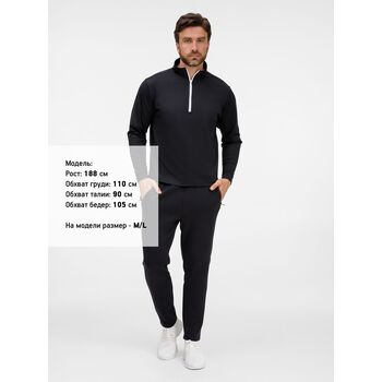 Свитшот на молнии из бифлекса Morfiss, черный, размер XL/XXL
