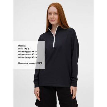 Свитшот на молнии из бифлекса Morfiss, черный, размер XL/XXL