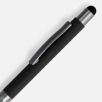 Ручка шариковая Digit Soft Touch со стилусом, черная