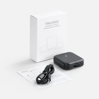 Складная станция беспроводной зарядки Trilogic, черная