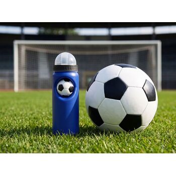 Бутылка с антистрессом Footballer, синяя