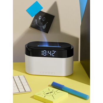 Увлажнитель-ароматизатор с часами и подсветкой ClockWave, белый