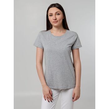 Футболка женская T-bolka Stretch Lady, серый меланж, размер S