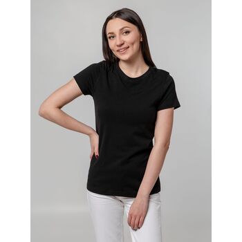 Футболка женская T-bolka Stretch Lady, черная, размер M