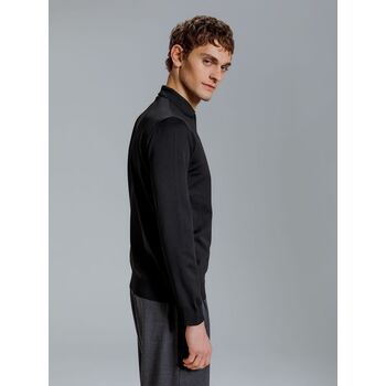Рубашка поло мужская с длинным рукавом Terrazzo, черная, размер L/XL