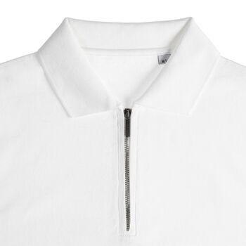 Рубашка поло мужская с длинным рукавом Terrazzo, белая, размер 2XL/3XL