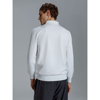 Рубашка поло мужская с длинным рукавом Terrazzo, белая, размер 2XL/3XL
