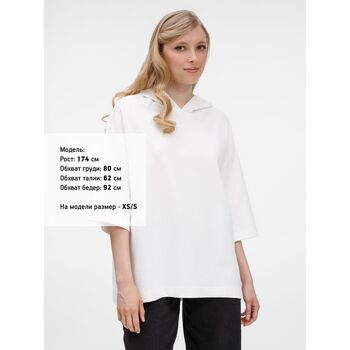 Футболка оверсайз унисекс с капюшоном Neofit, молочно-белая, размер XL/XXL