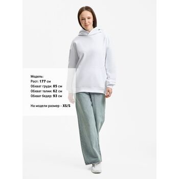 Худи унисекс оверсайз Daylero, белое, размер XL/XXL