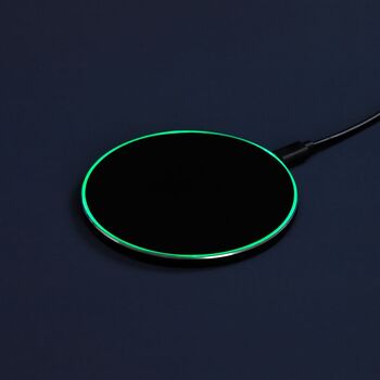 Беспроводное зарядное устройство с подсветкой Lightcore, черное