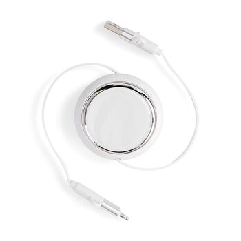 Складной кабель с переходниками pocketCoil, белый